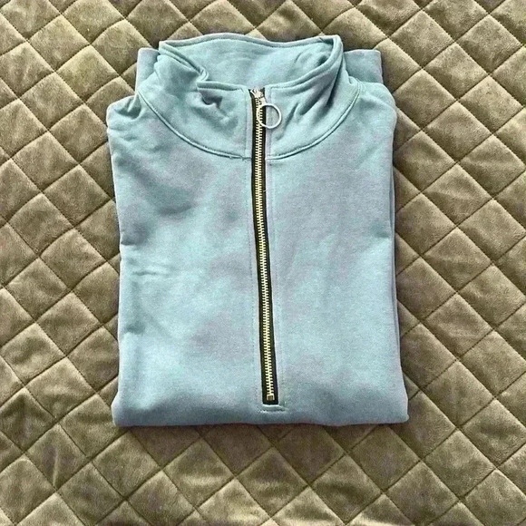 Women's Causal 1/4 Zip Pullover Long Sleeve Sweatshirts - Picture 4 of 5